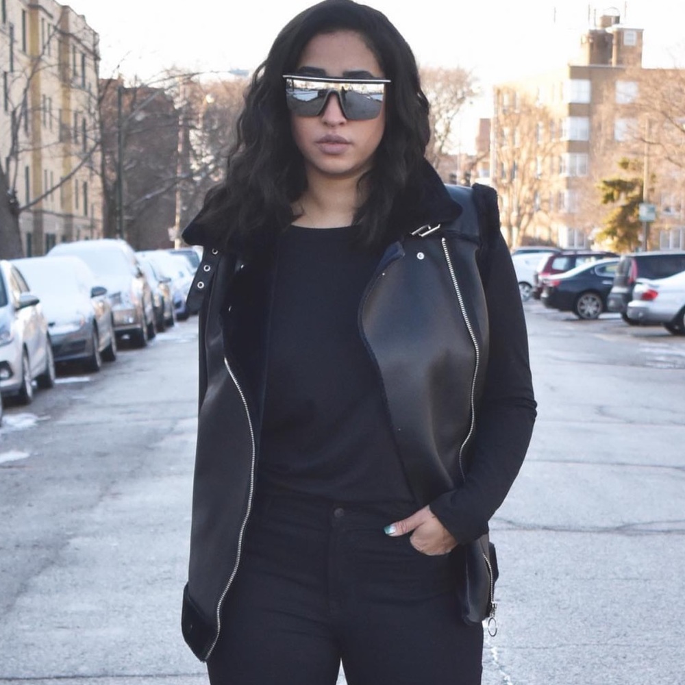 Faux Leather Moto Vest